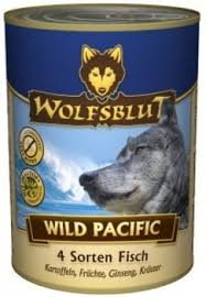 Wolfsblut Dose Wild Pacific 6 x 395 g mit mind. 66% Fisch (frischer Kabeljau, Heilbutt, Seezunge und Lachs)