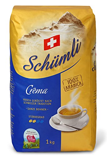 Schümli Crema Ganze Kaffeebohnen 1kg, 1er Pack (1 x 1000 g)