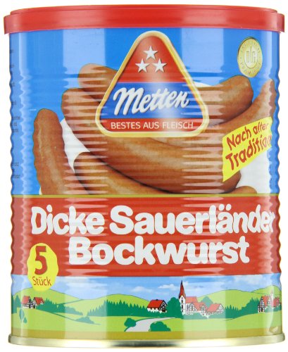Metten Dicke Sauerländer Bockwurst, 6er Pack (6 x 400 g Dose)