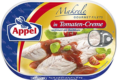 Appel Makrelenfilets, zarte Fisch-Filets in Tomaten-Creme, 10er Pack (10 x 200 g)