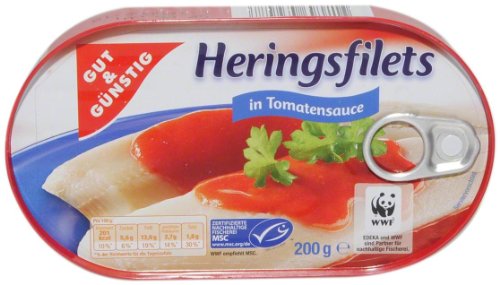 Gut ung Günstig Heringsfilets Heringsfilets in Tomatensauce – 1 x 200 g