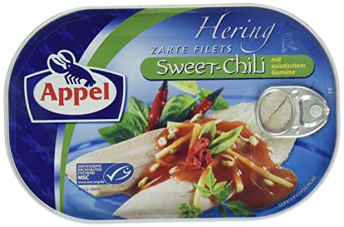 Appel Heringsfilets, zarte Fisch-Filets Sweet-Chili, MSC zertifiziert, 10er Pack (10 x 200 g)