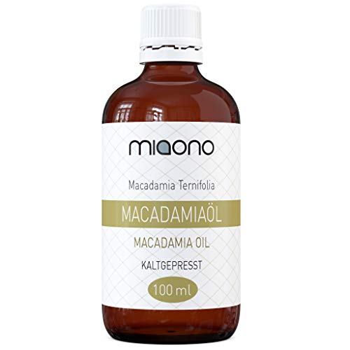 Macadamianussöl (100ml) – 100% reines Basis-Öl in einer Glasflasche von miaono